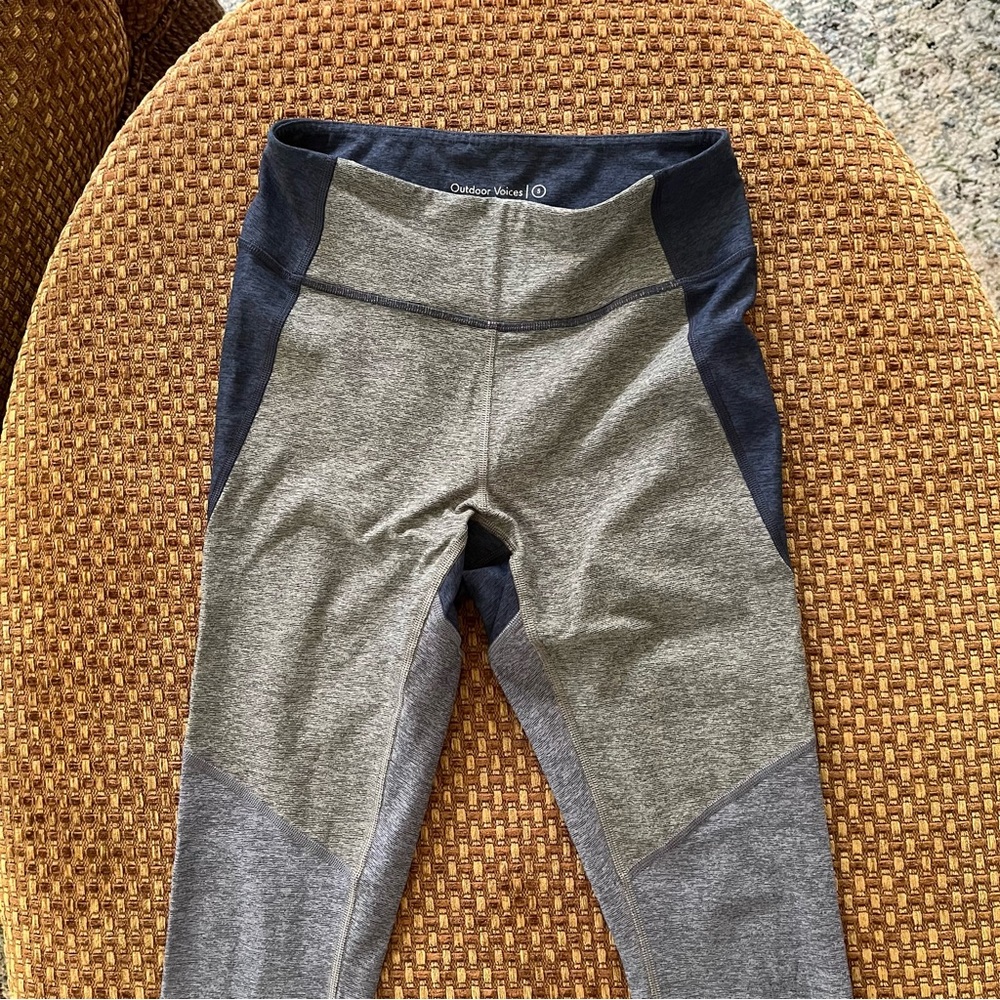 Outdoor Voices Gray and Blue Colorblock Leggings